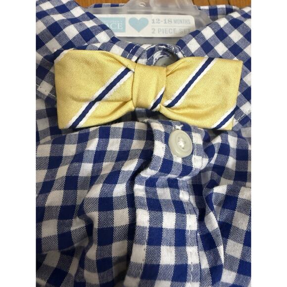 *NEW* THE CHILDREN’S PLACE Boy Jump Suit Pants, Bow Tie & Suspenders Age 12-18 M - Picture 3 of 11